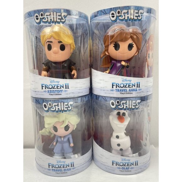 FROZEN II OOSHIES DISNEY 4” Elsa Olaf Kristoff & Anna Figures Dolls 4- pack - Picture 5 of 7